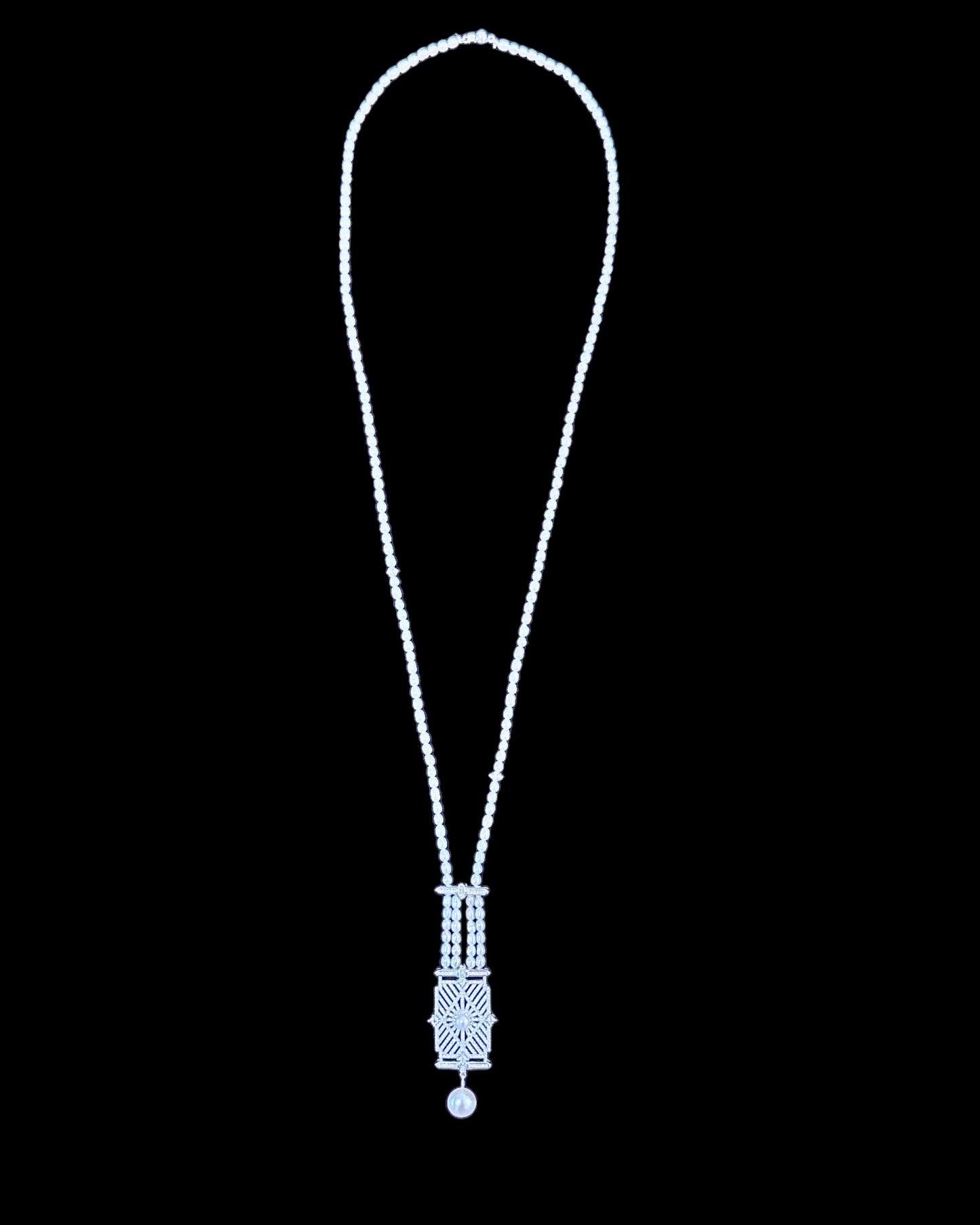 Zirconia Pearl Necklace