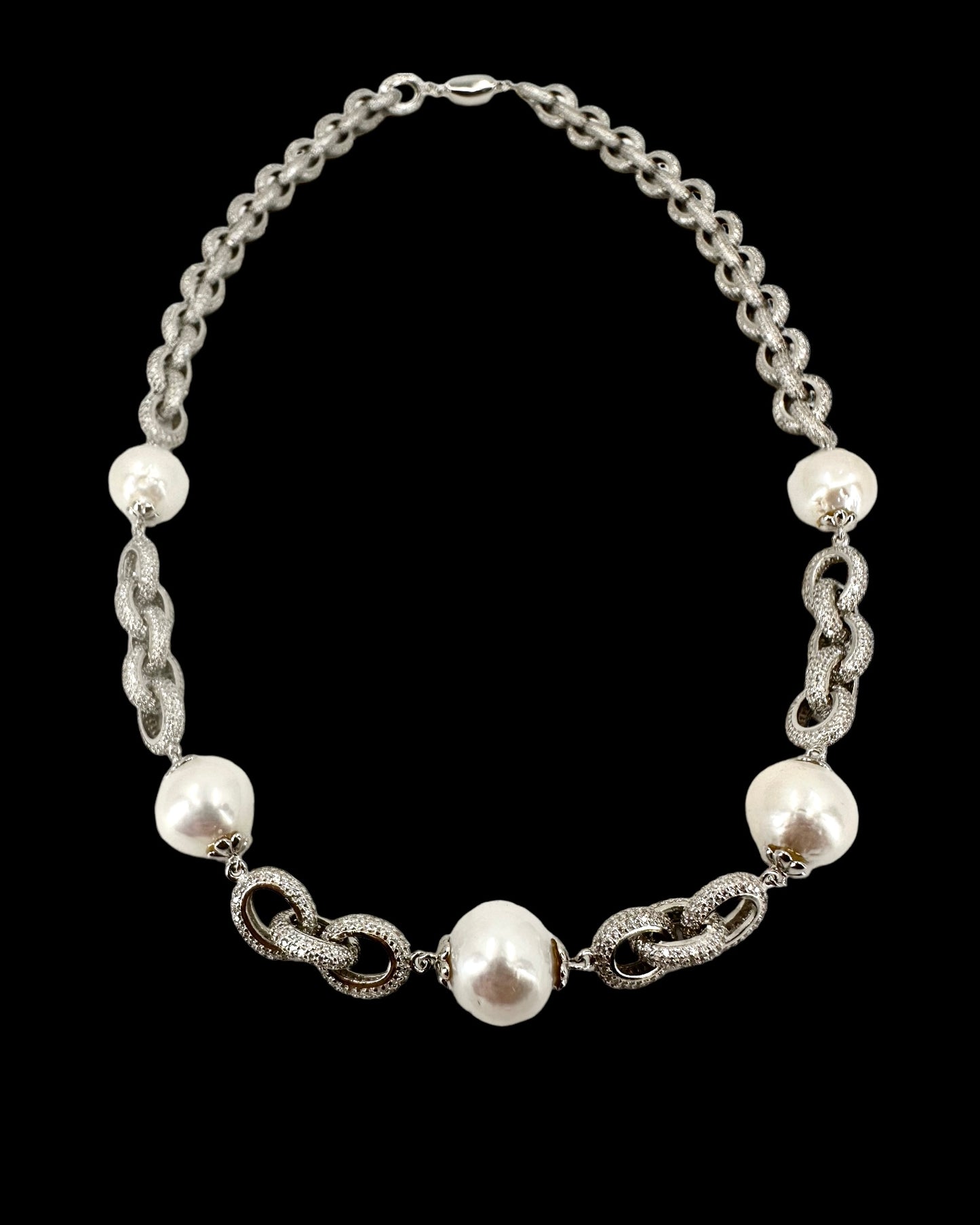İncili Silver Zincir Kolye
