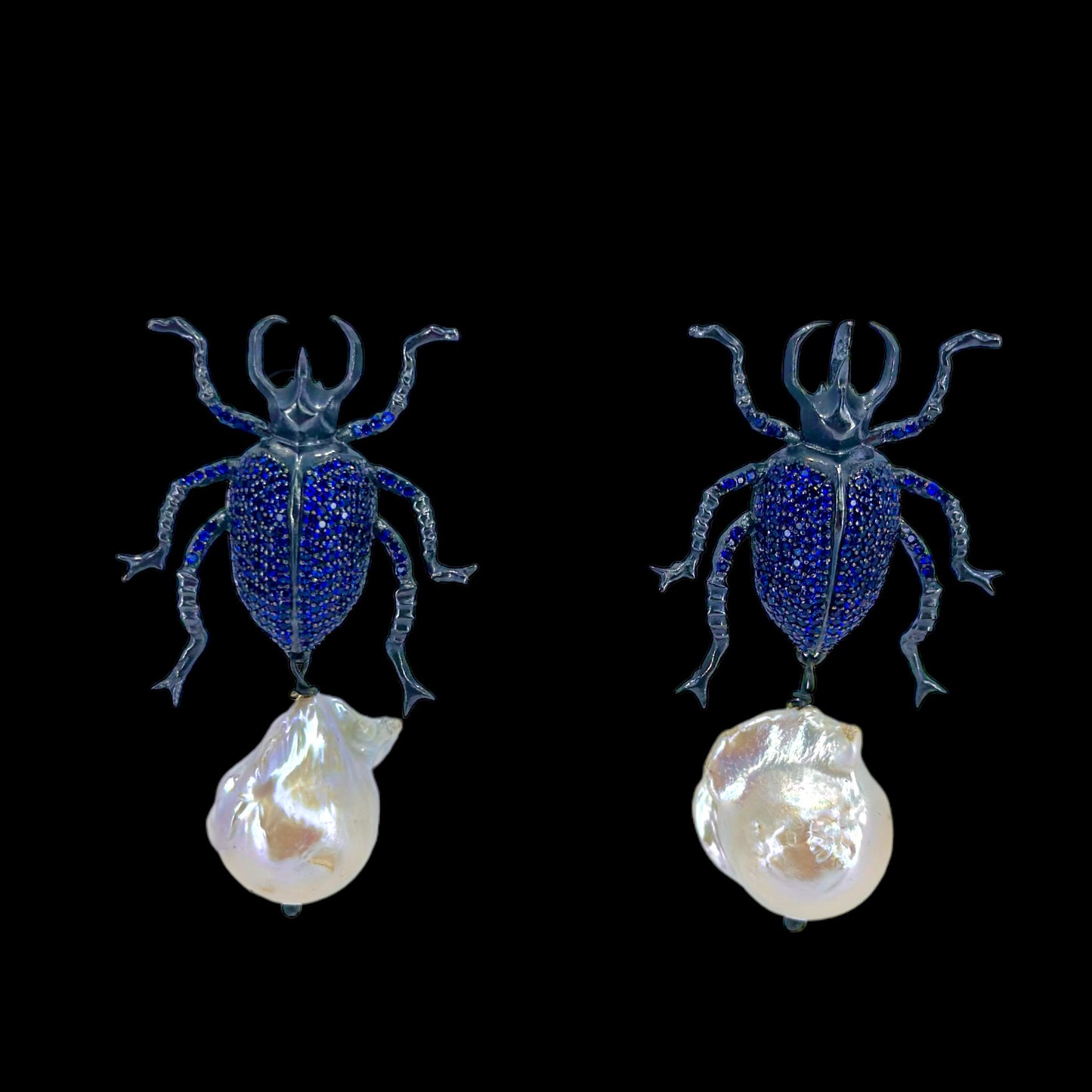 Mavi Scarab Küpe