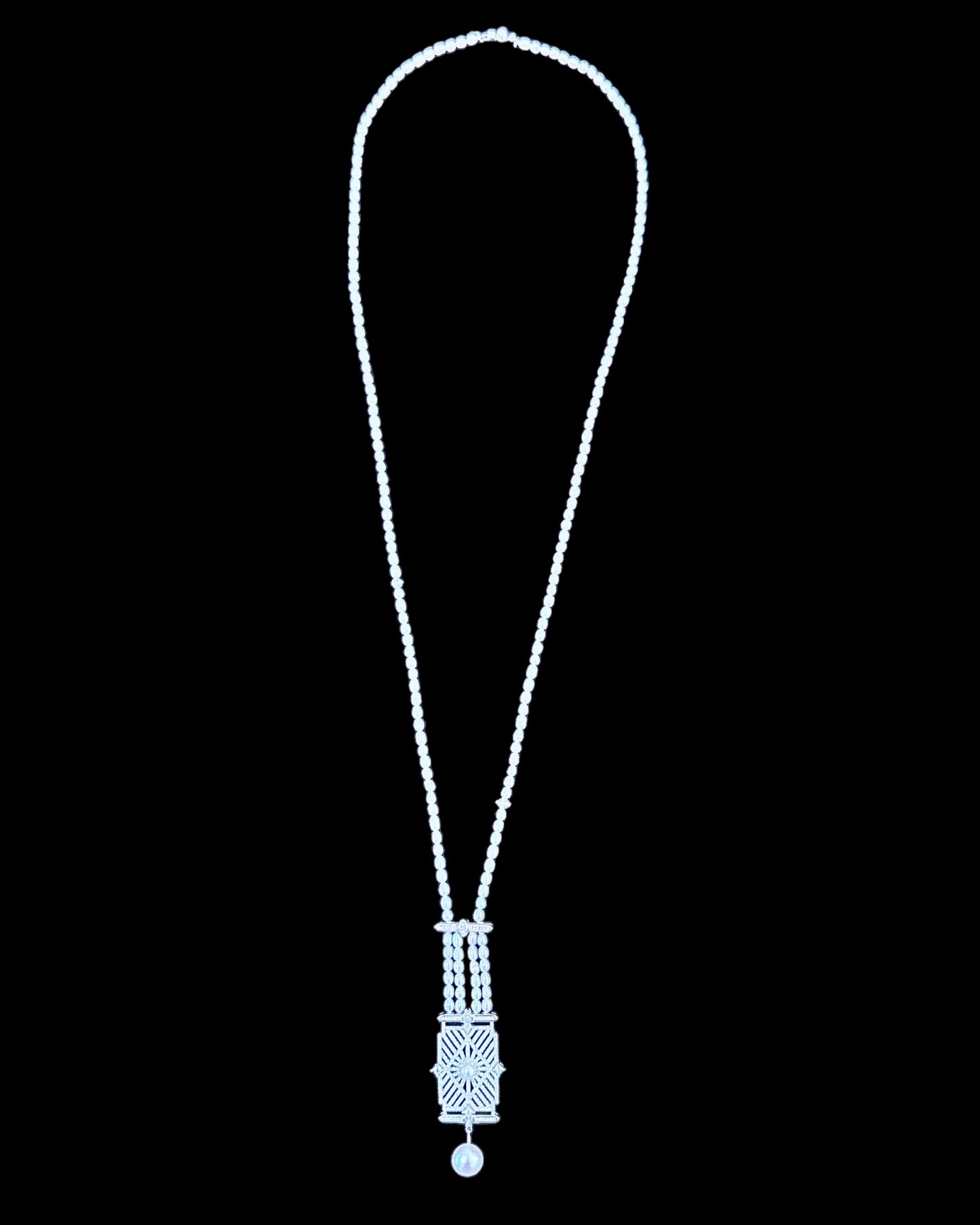 Zirconia Pearl Necklace