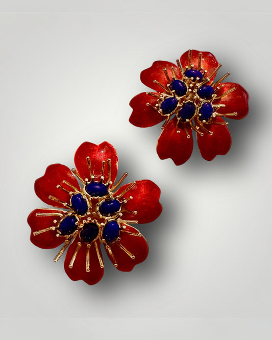 Kırmızı Açelya Küpe