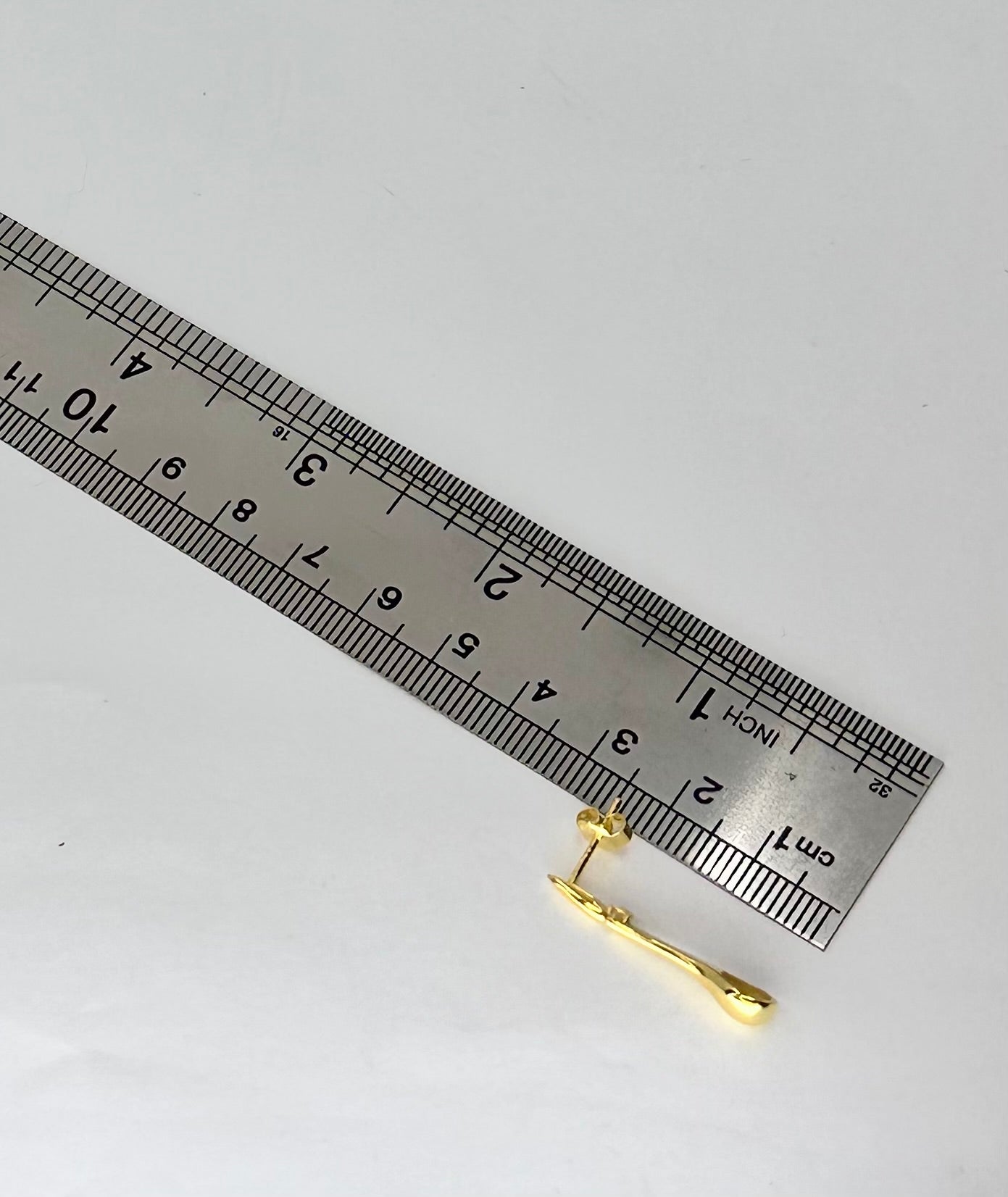 18K altın Kaplama Gümüş Kısa Damla Küpe