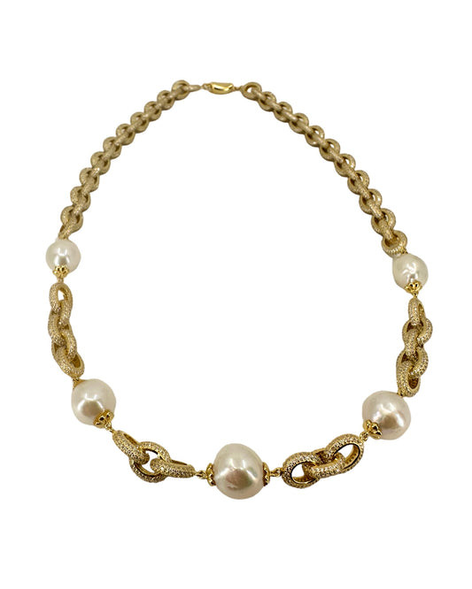 İncili Gold Zincir Kolye