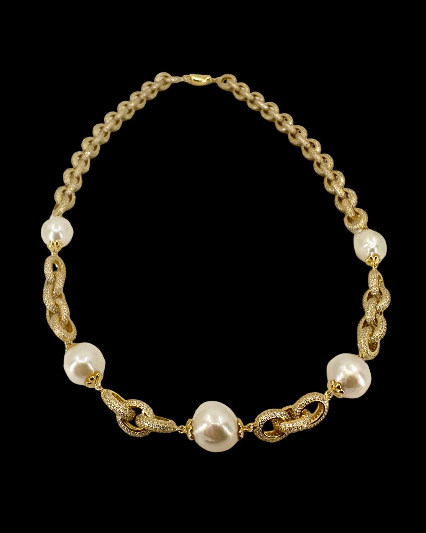 İncili Gold Zincir Kolye