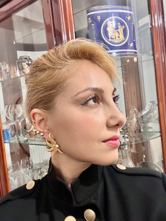 El Yapımı Altın Kaplama İncili Deniz Yıldızı