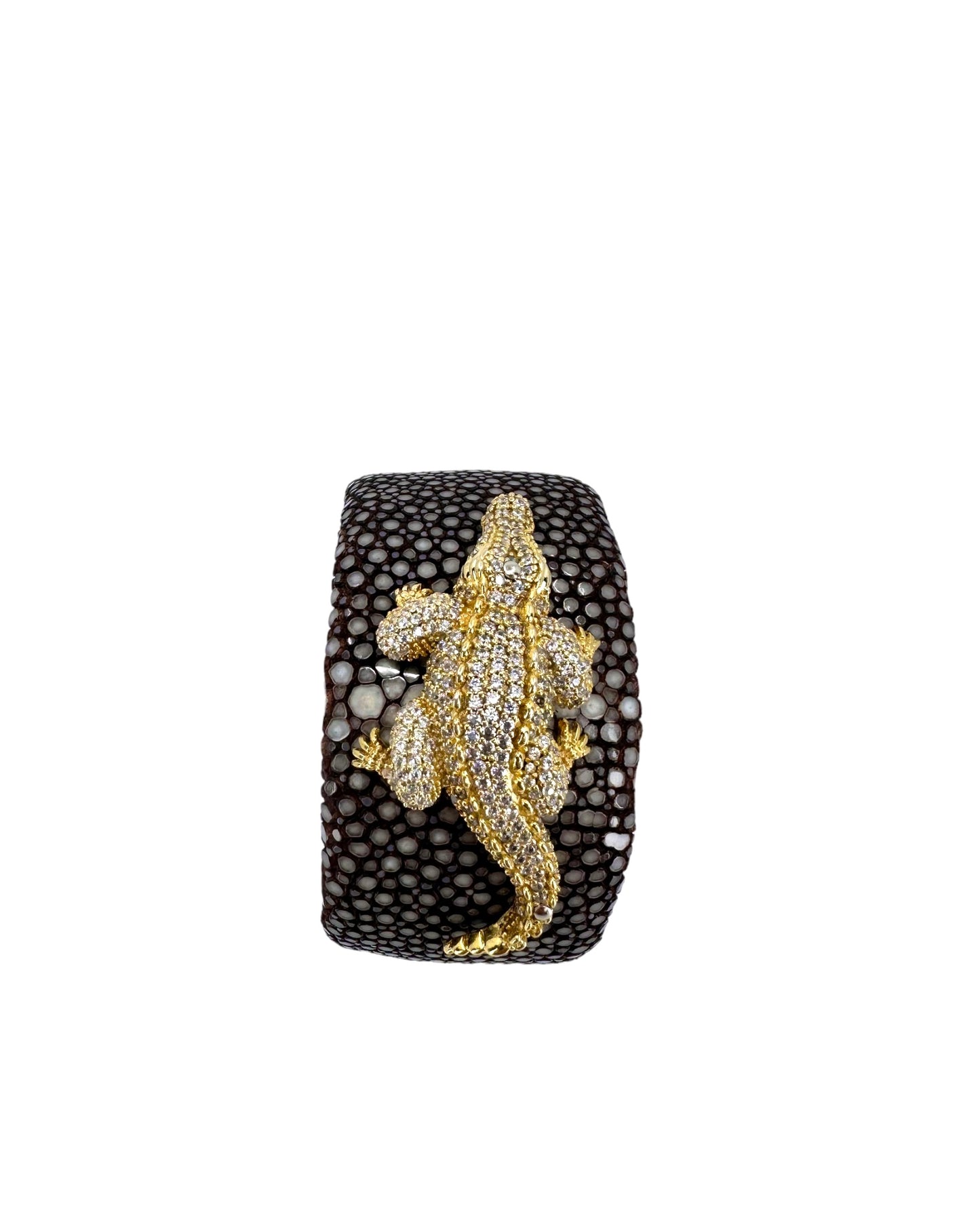 Gold Timsah Cuff Bileklik