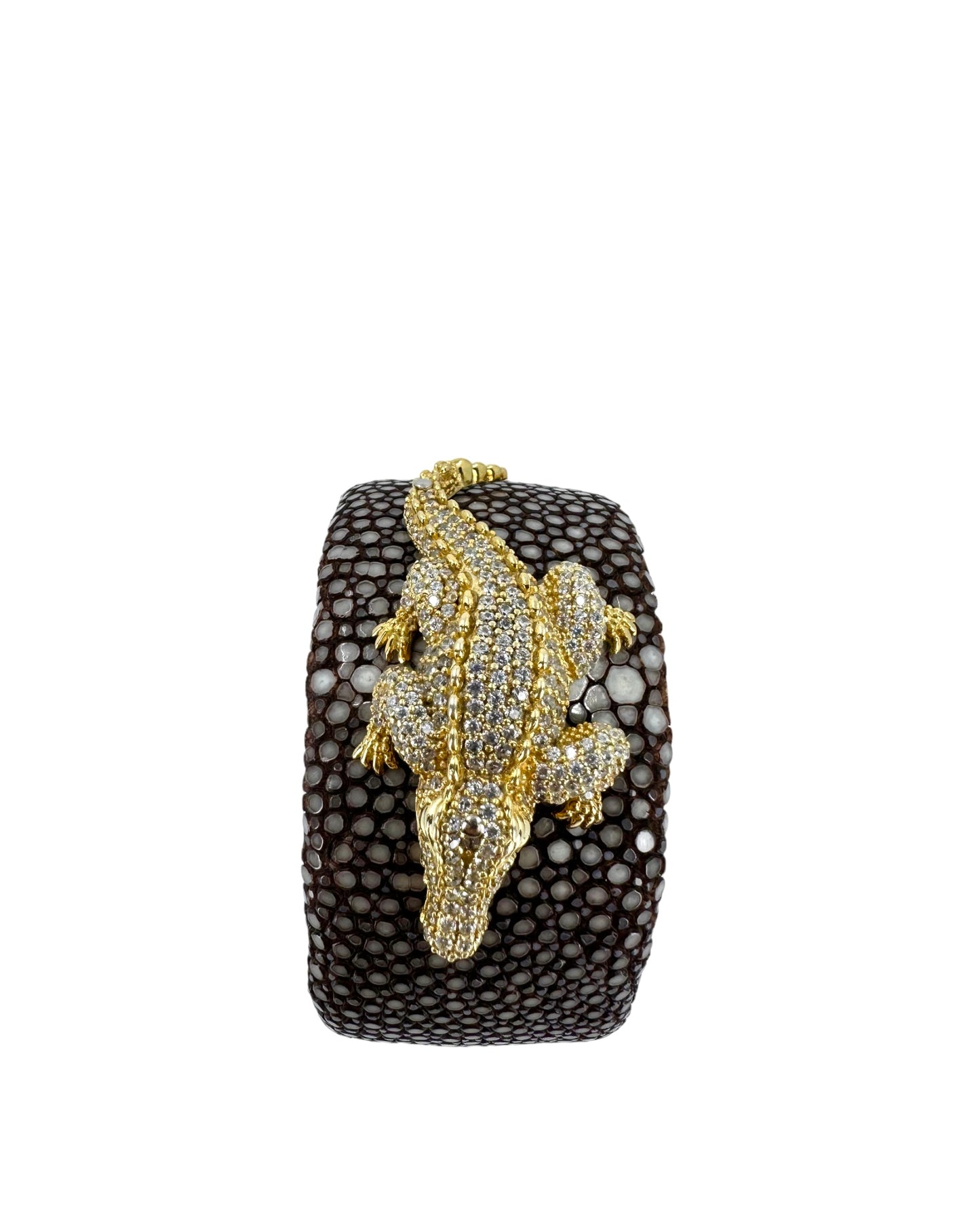 Gold Timsah Cuff Bileklik
