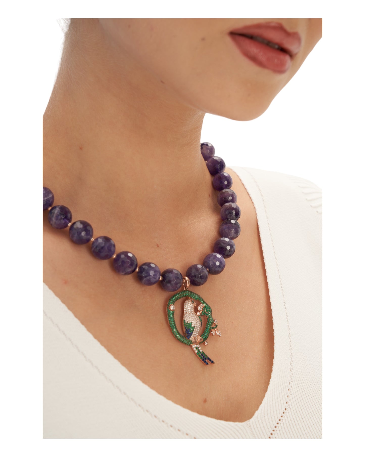 Parrot Amethyst Necklace
