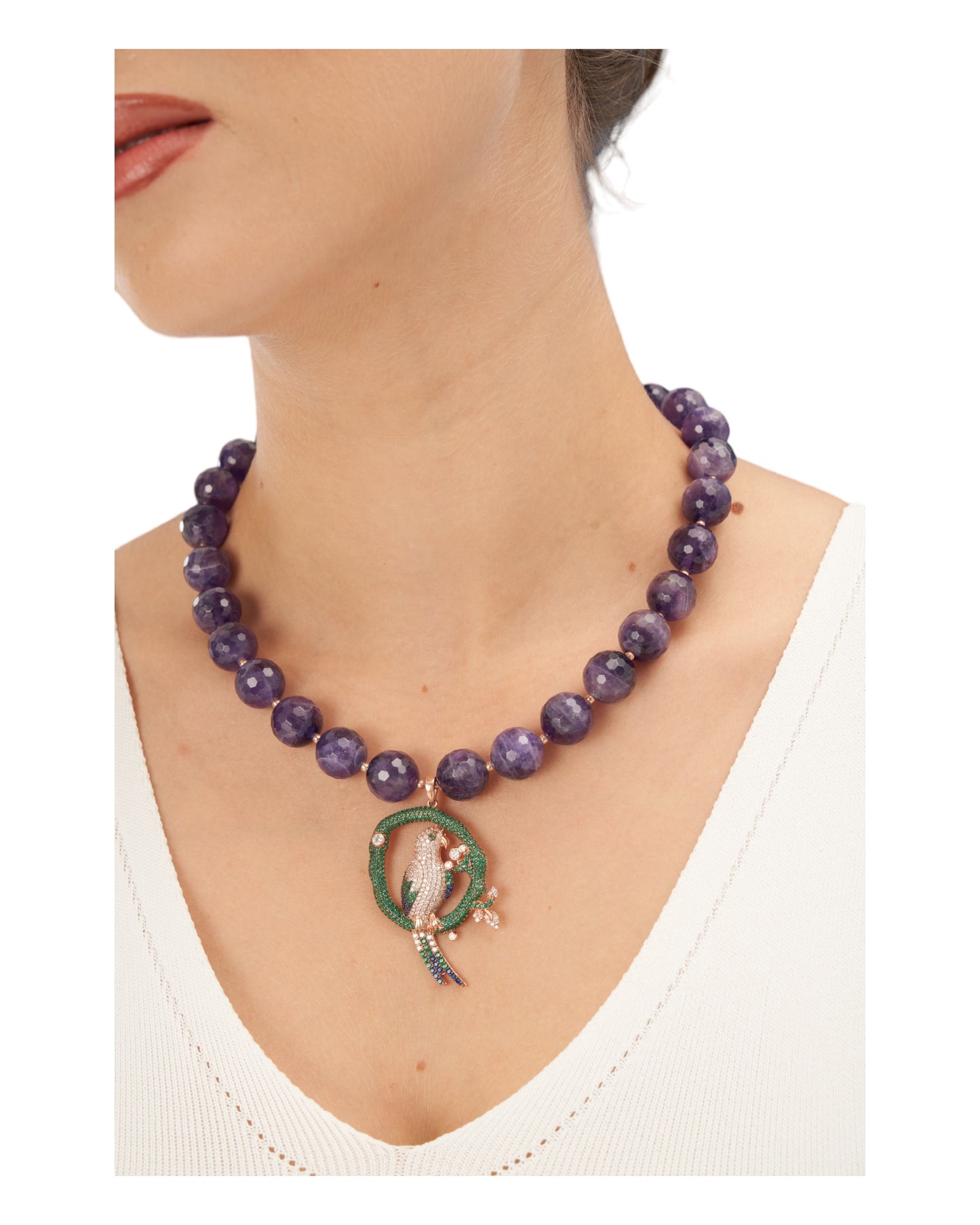 Parrot Amethyst Necklace