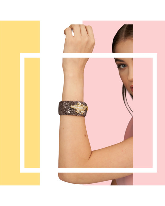 Gold Timsah Cuff Bileklik