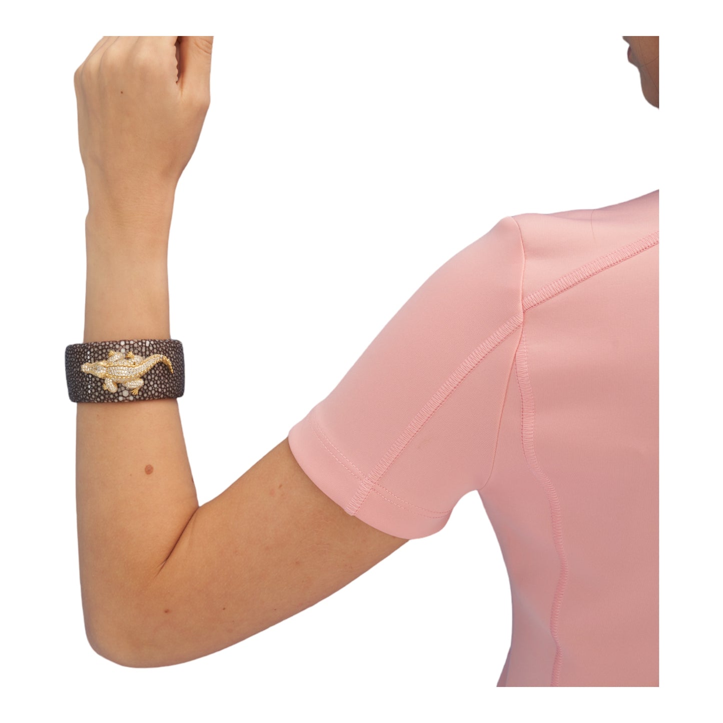 Gold Timsah Cuff Bileklik