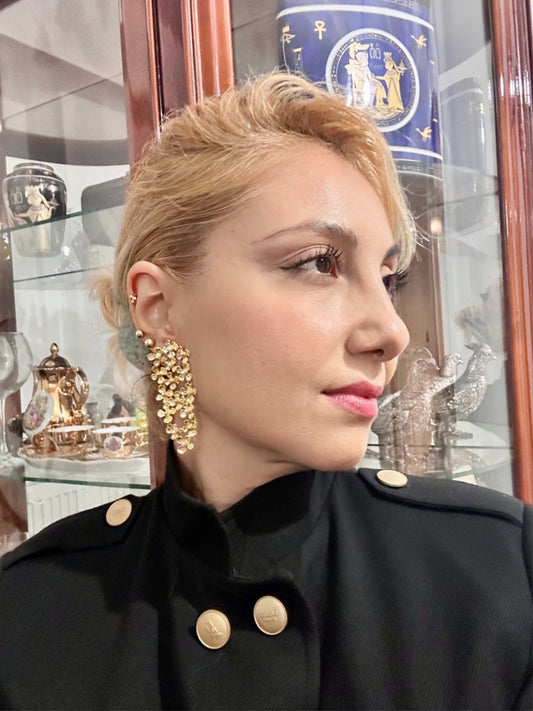 El Yapımı Altın Kaplama Sarmaşık Küpe