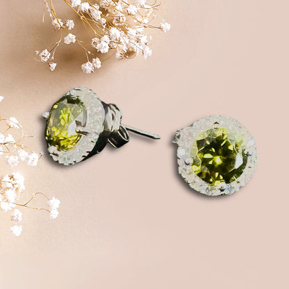 925 Ayar Gümüş Peridot Taşlı Küpe
