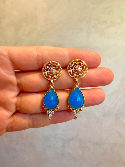 Blue Star Sparkle Earrings