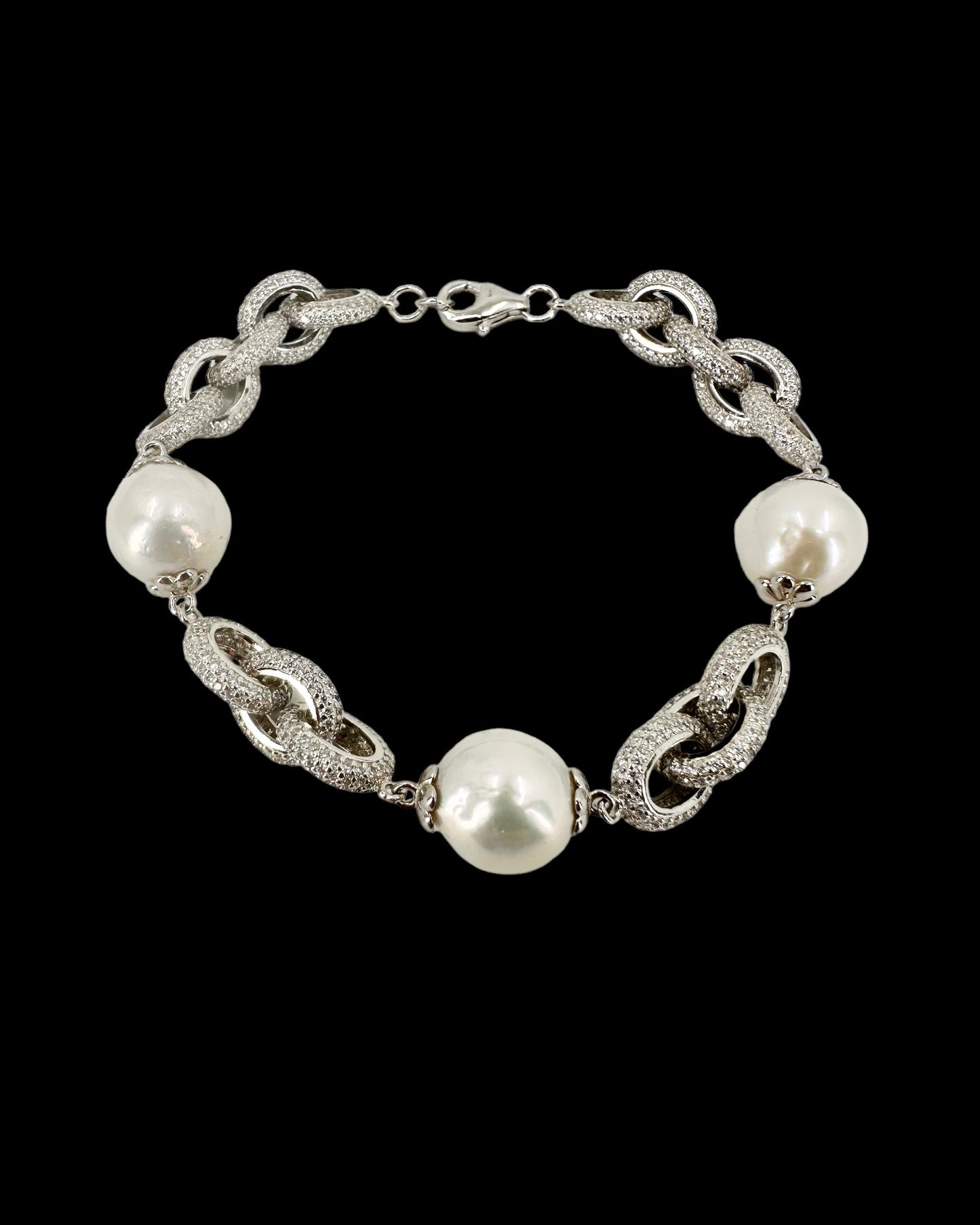 Silver Chain Pearl Bracelet