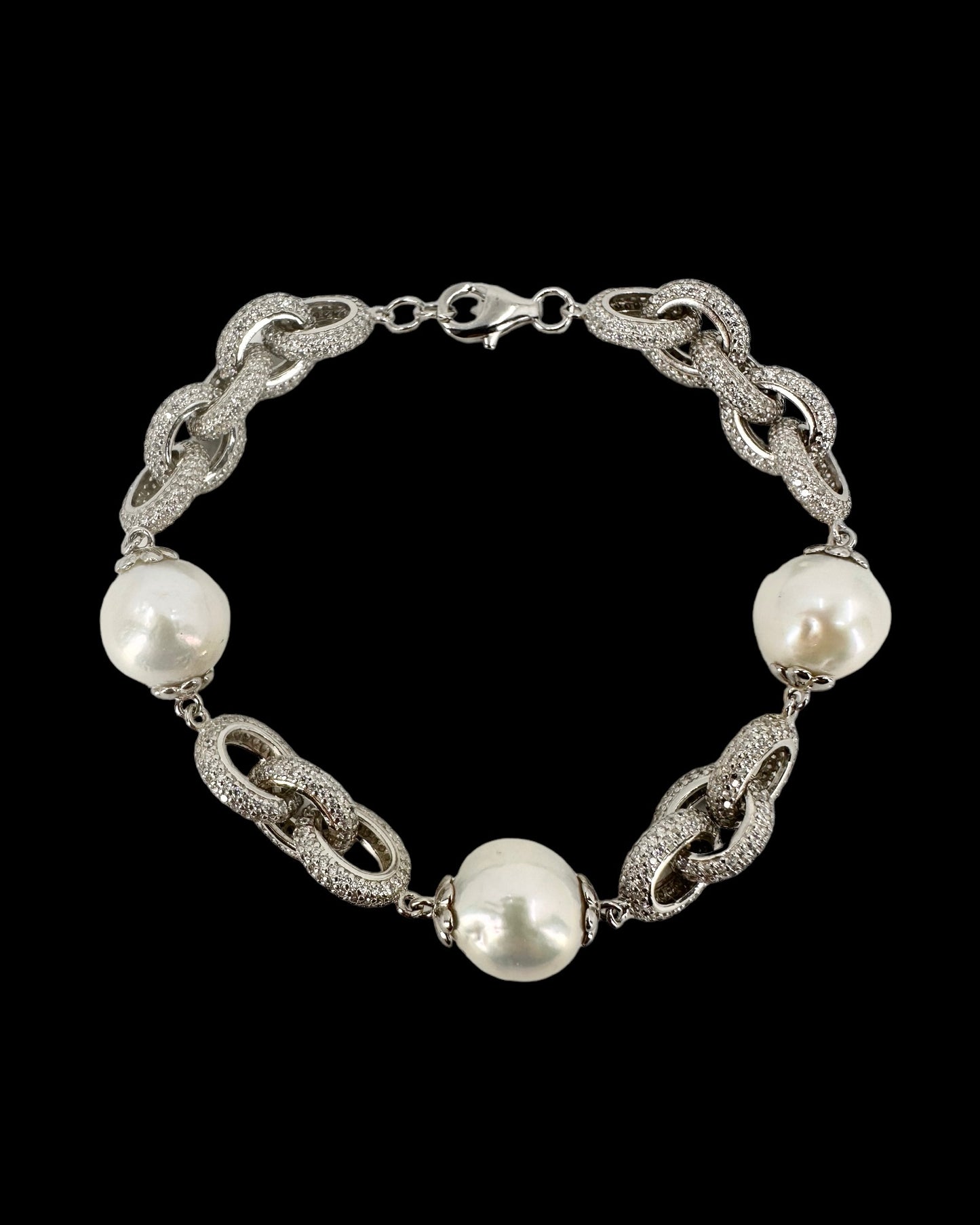 Silver Chain Pearl Bracelet