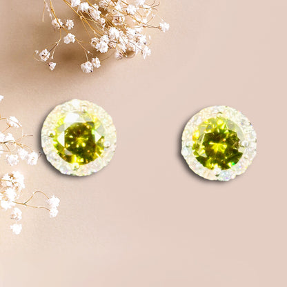 925 Ayar Gümüş Peridot Taşlı Küpe