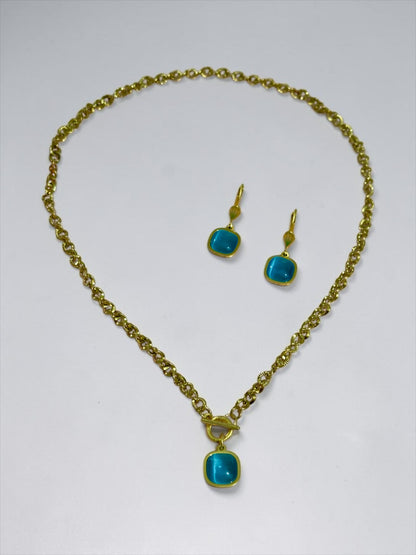 Yıldız Maviş Kolye Küpe Set