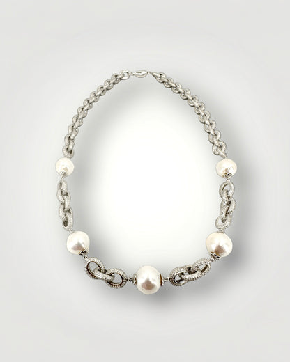 İncili Silver Zincir Kolye
