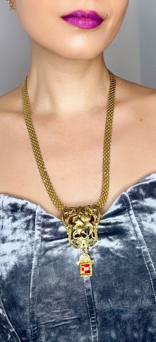 Kırmızı Antik Kolye