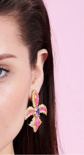 Pink Fleur-De-Lis Earrings