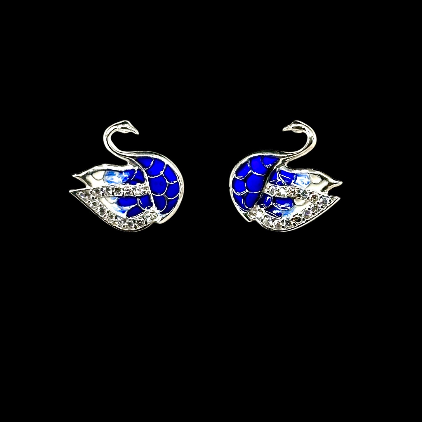 Blue Swan Earrings