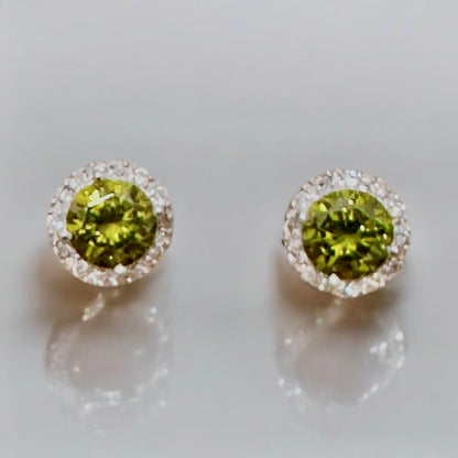 925 Ayar Gümüş Peridot Taşlı Küpe
