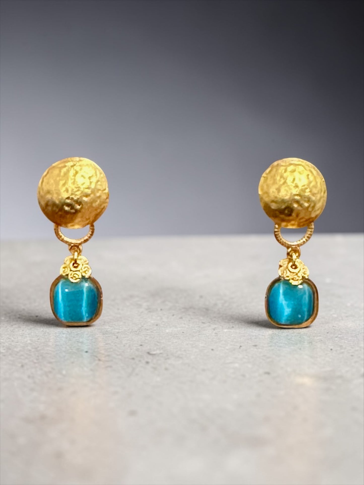 Halef Yıldız Mavi Artisan Küpe