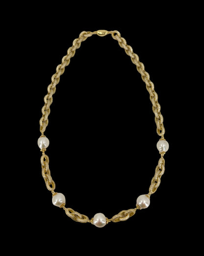 İncili Gold Zincir Kolye