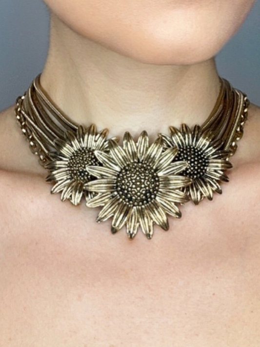 Hazine Çiçeği Antik Kolye