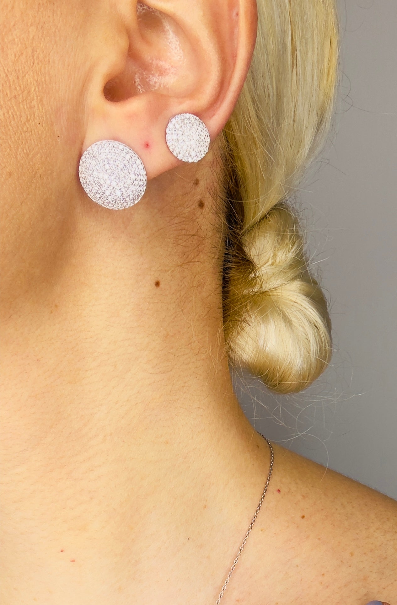 Dolunay Zirkon Taşlı Kolye Küpe Gümüş Set