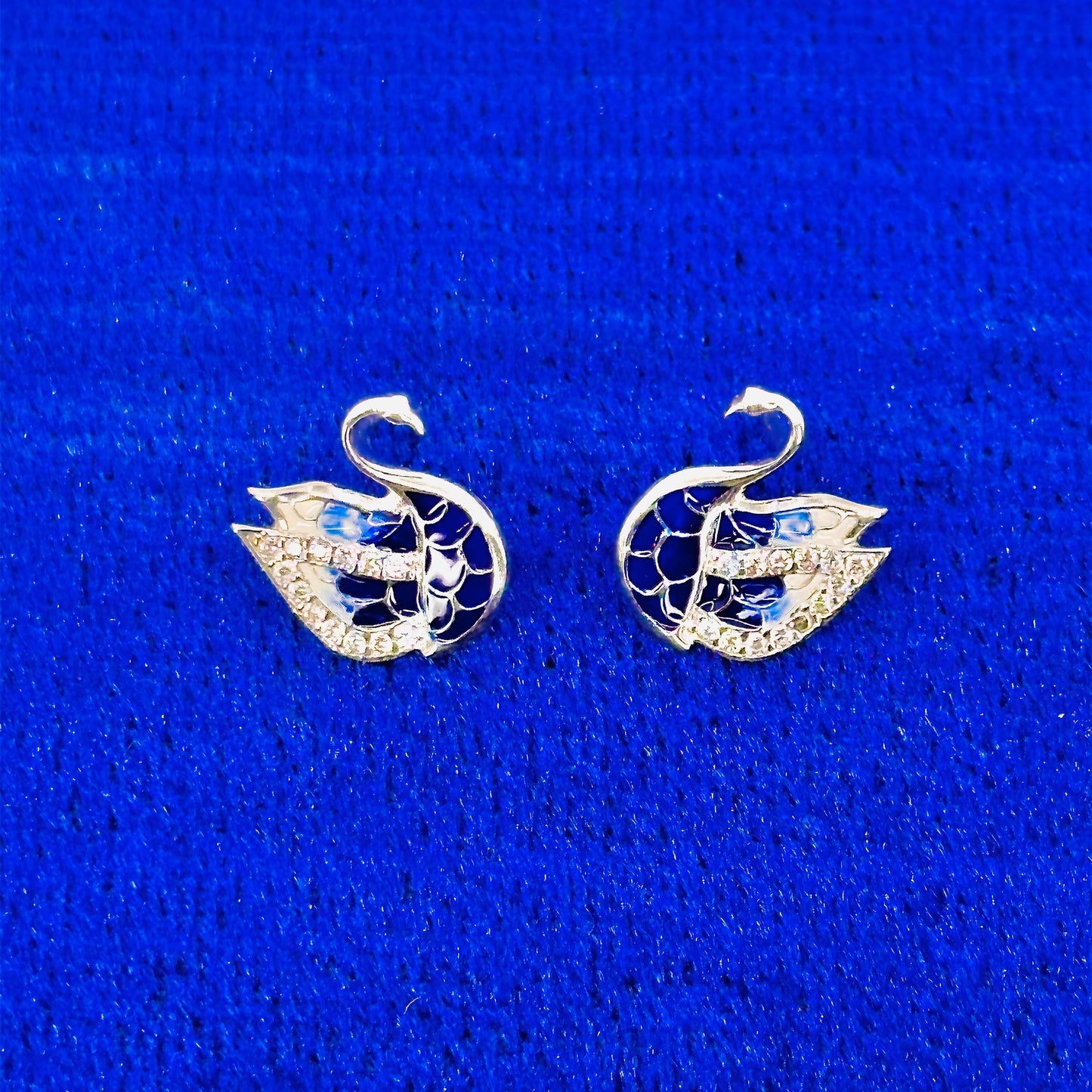 Blue Swan Earrings