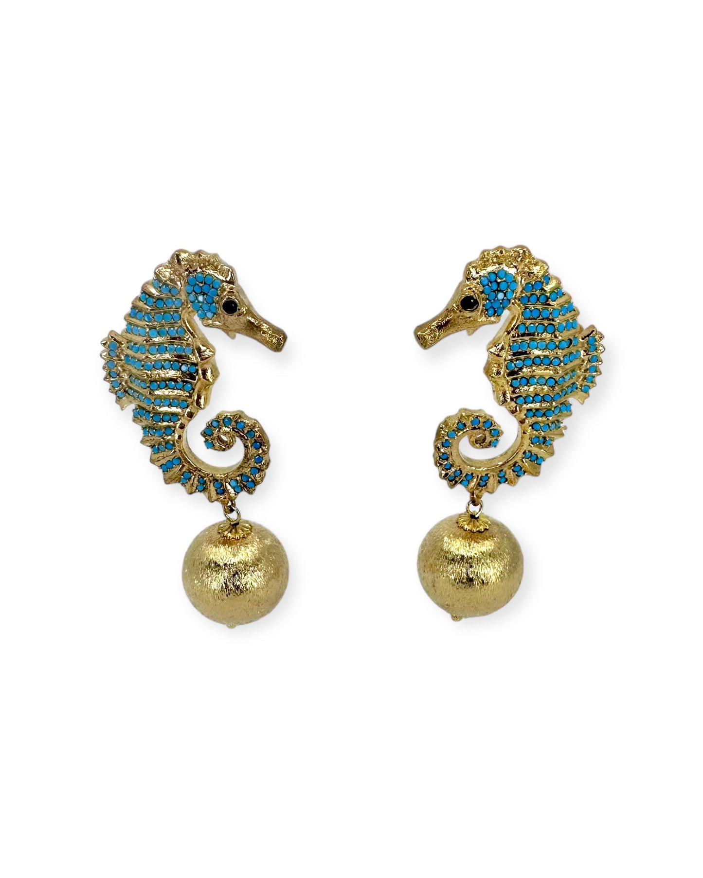 Blue Seahorse Earrings