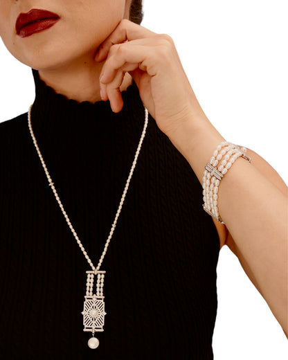 Diamond Pearl Necklace