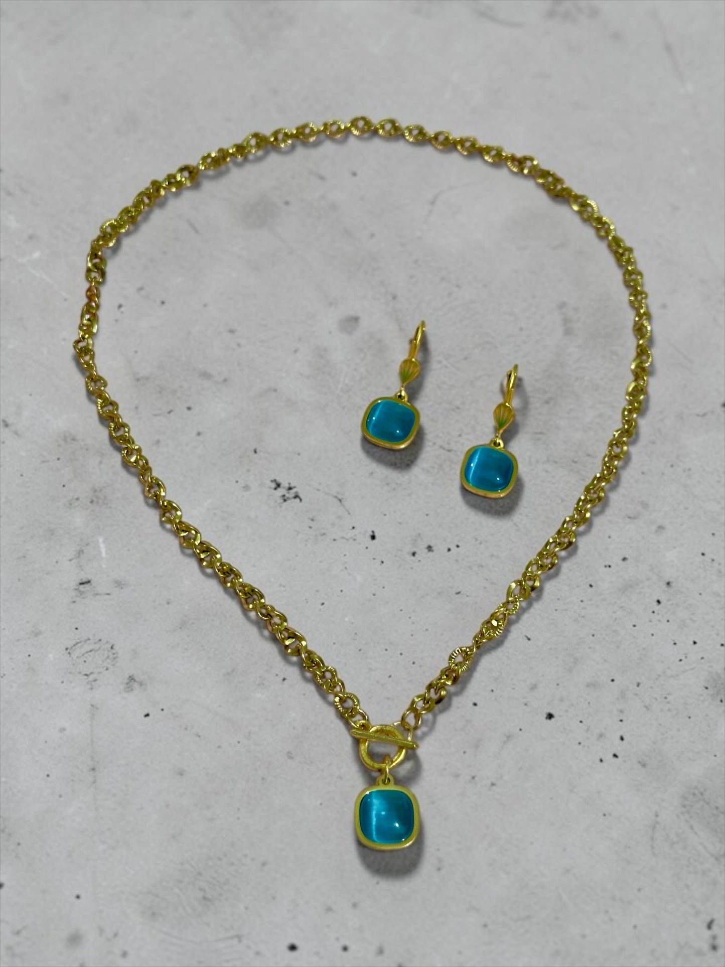 Yıldız Maviş Kolye Küpe Set