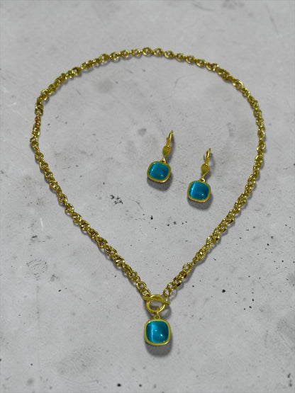 Yıldız Maviş Kolye Küpe Set