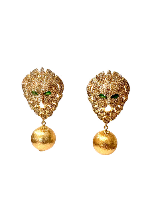 Lion Ball Earrings