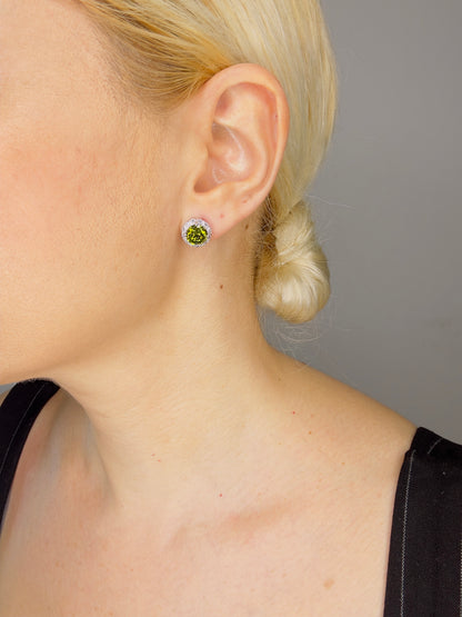925 Ayar Gümüş Peridot Taşlı Küpe