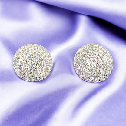 Dolunay Zirkon Taşlı Kolye Küpe Gümüş Set