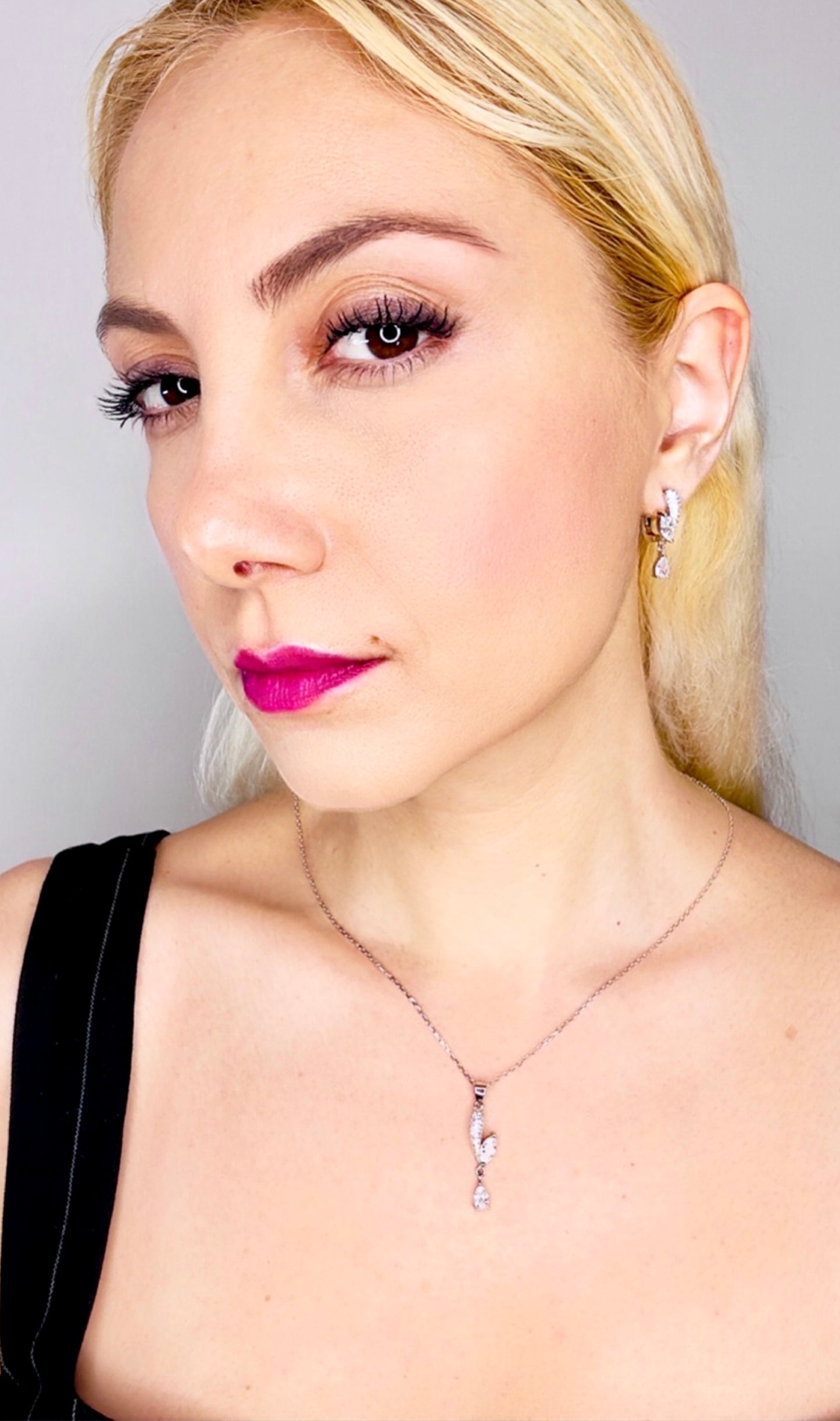 Aşkın Damlası Kolye Küpe Gümüş Set