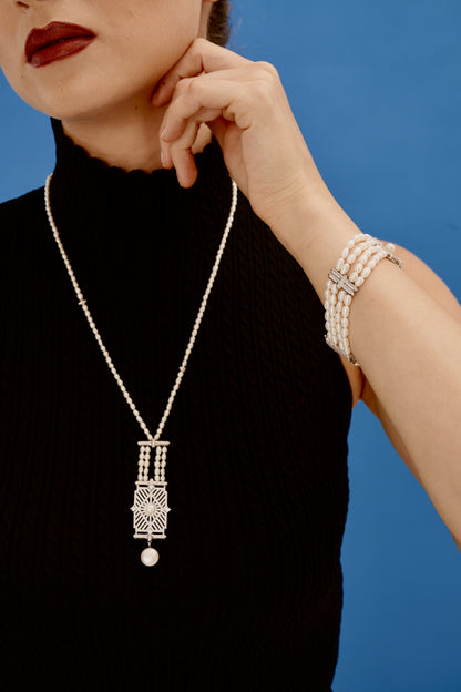 Diamond Pearl Necklace
