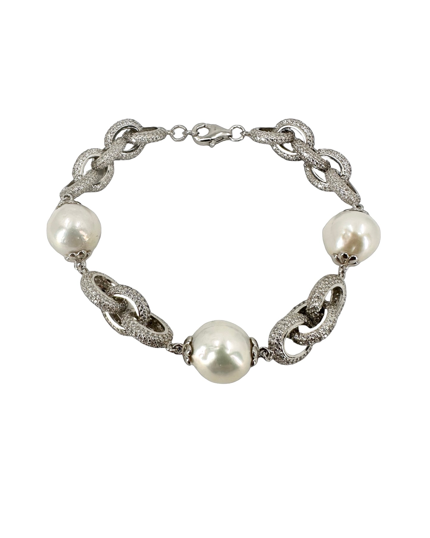 Silver Chain Pearl Bracelet