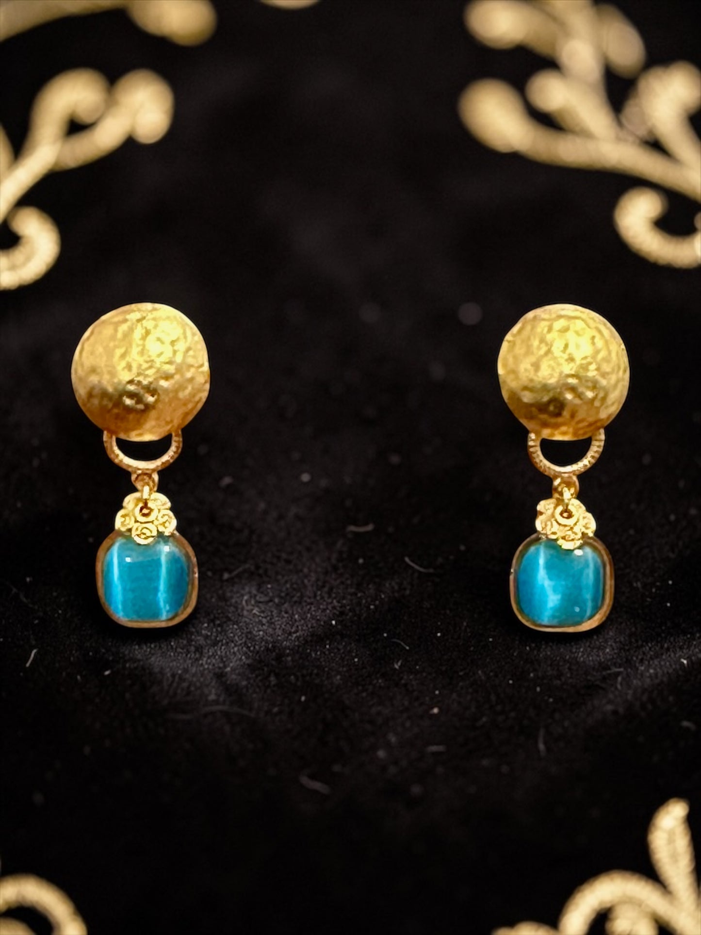 Halef Yıldız Mavi Artisan Küpe