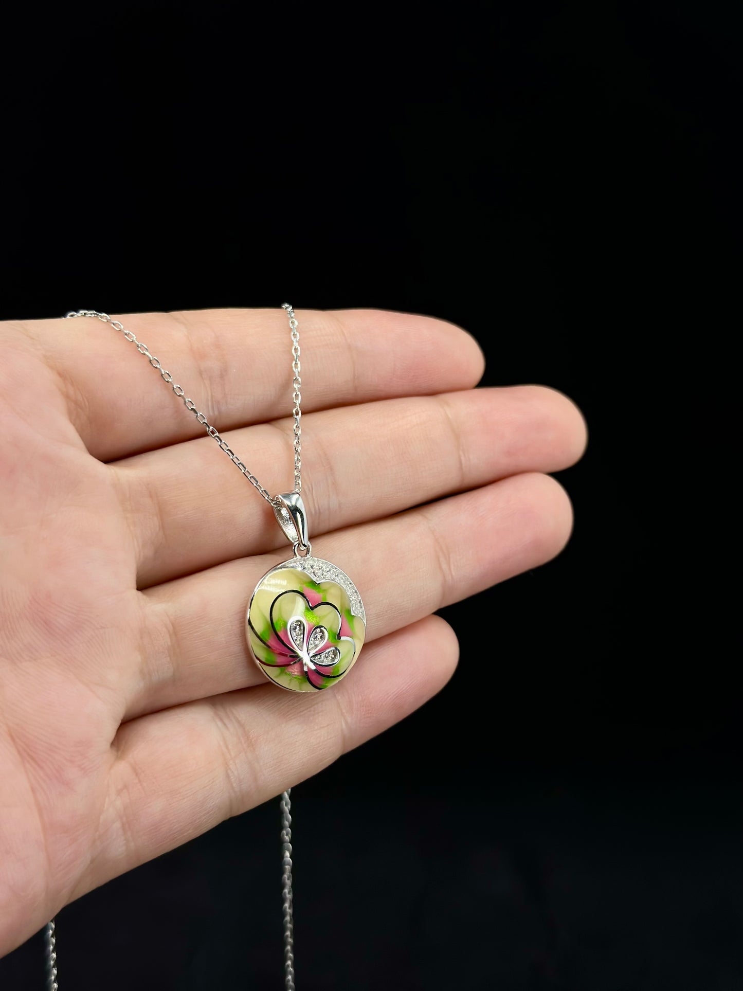 Floral Enamel Necklace