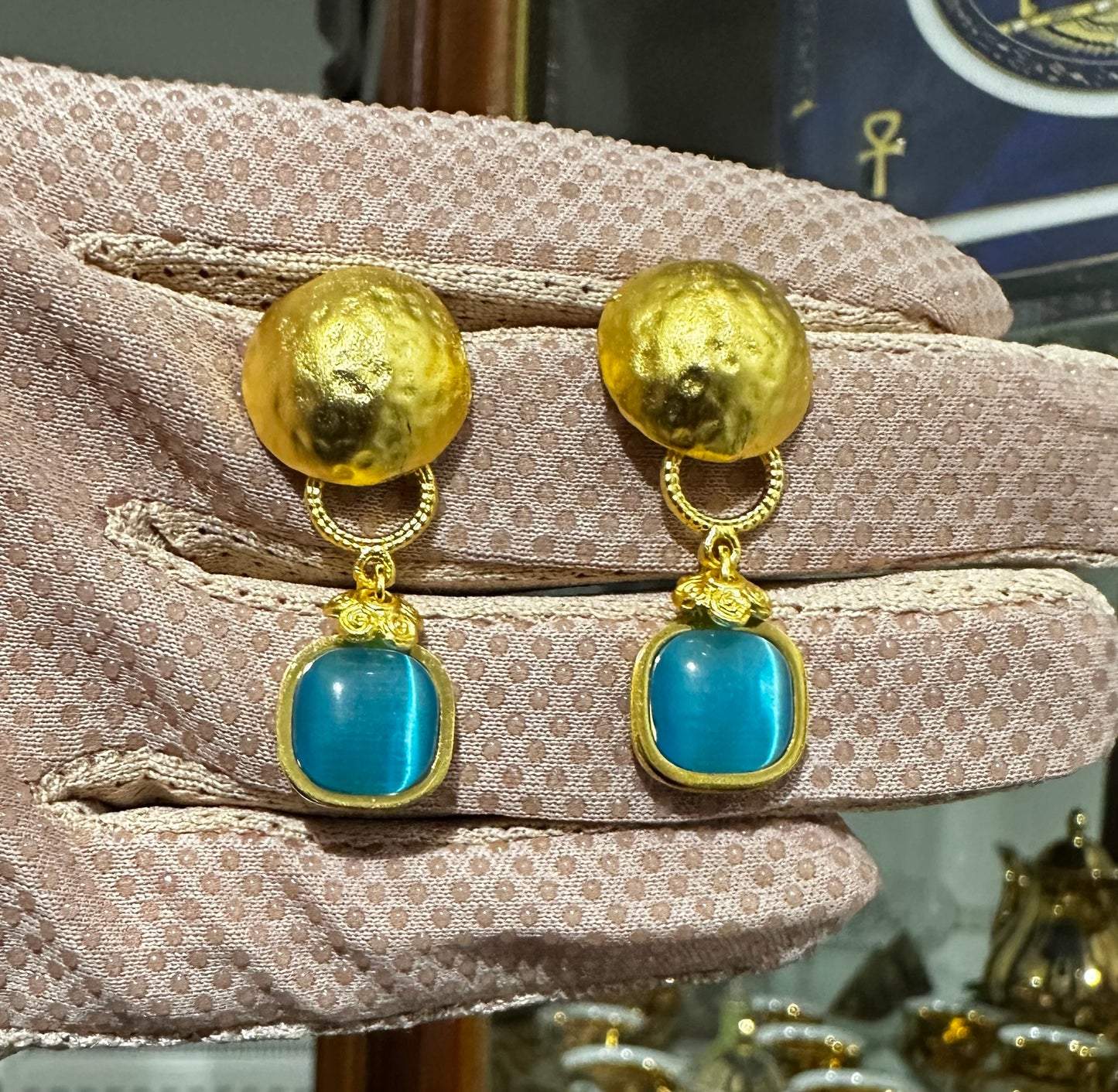 Halef Yıldız Mavi Artisan Küpe