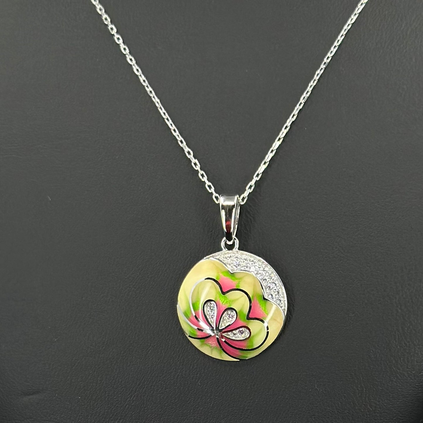 Floral Enamel Necklace