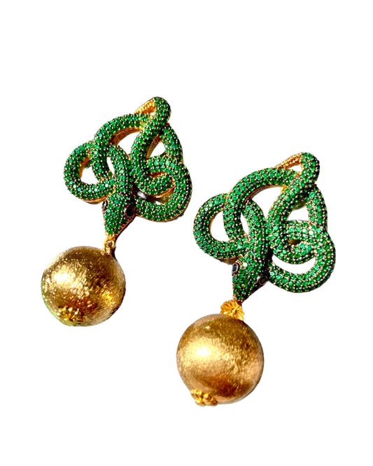 Green Serpent Earrings