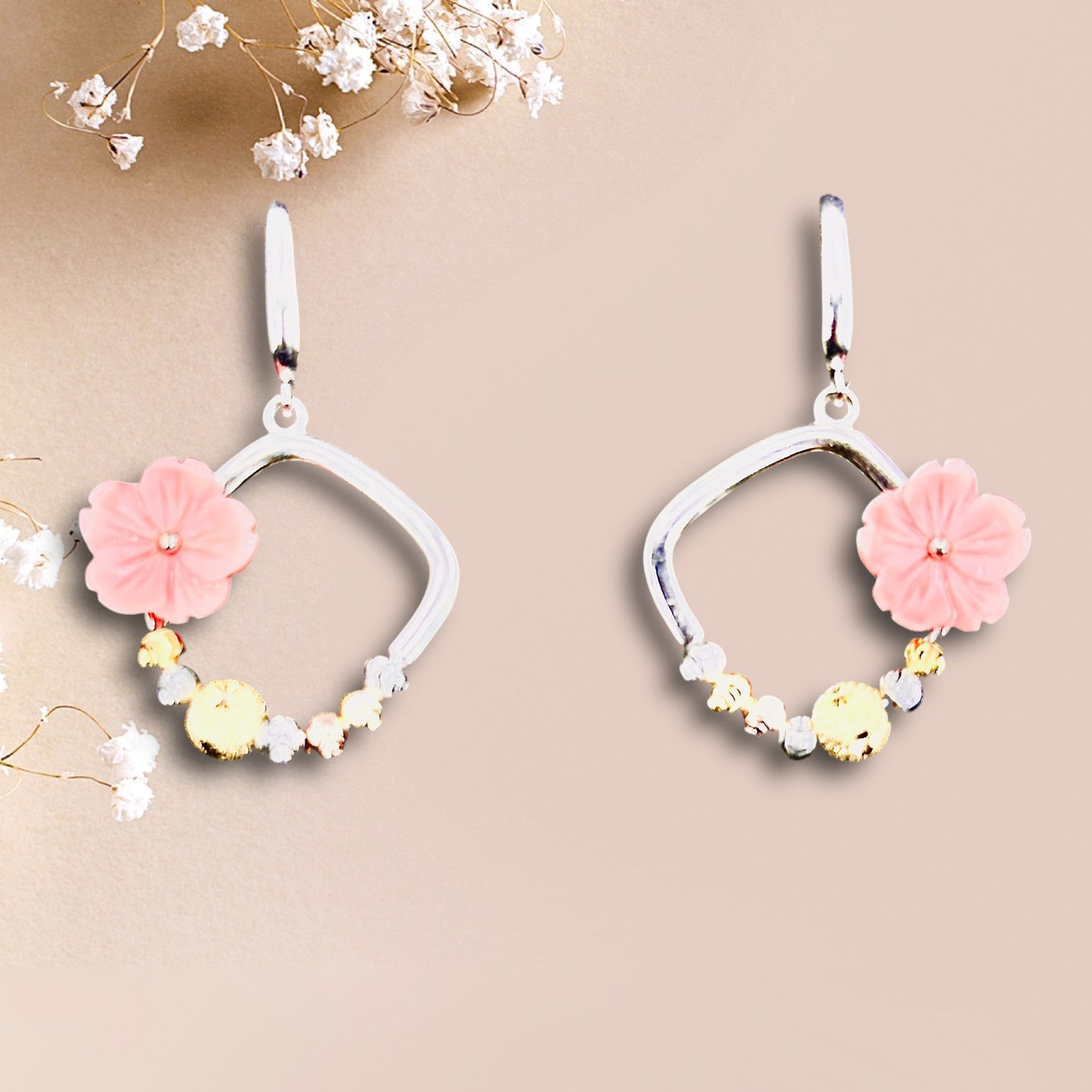 Floral Square Earrings