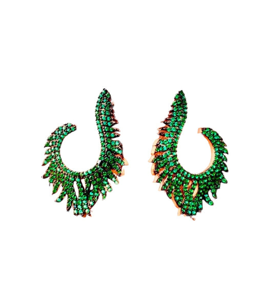 Green Cluster Earrings