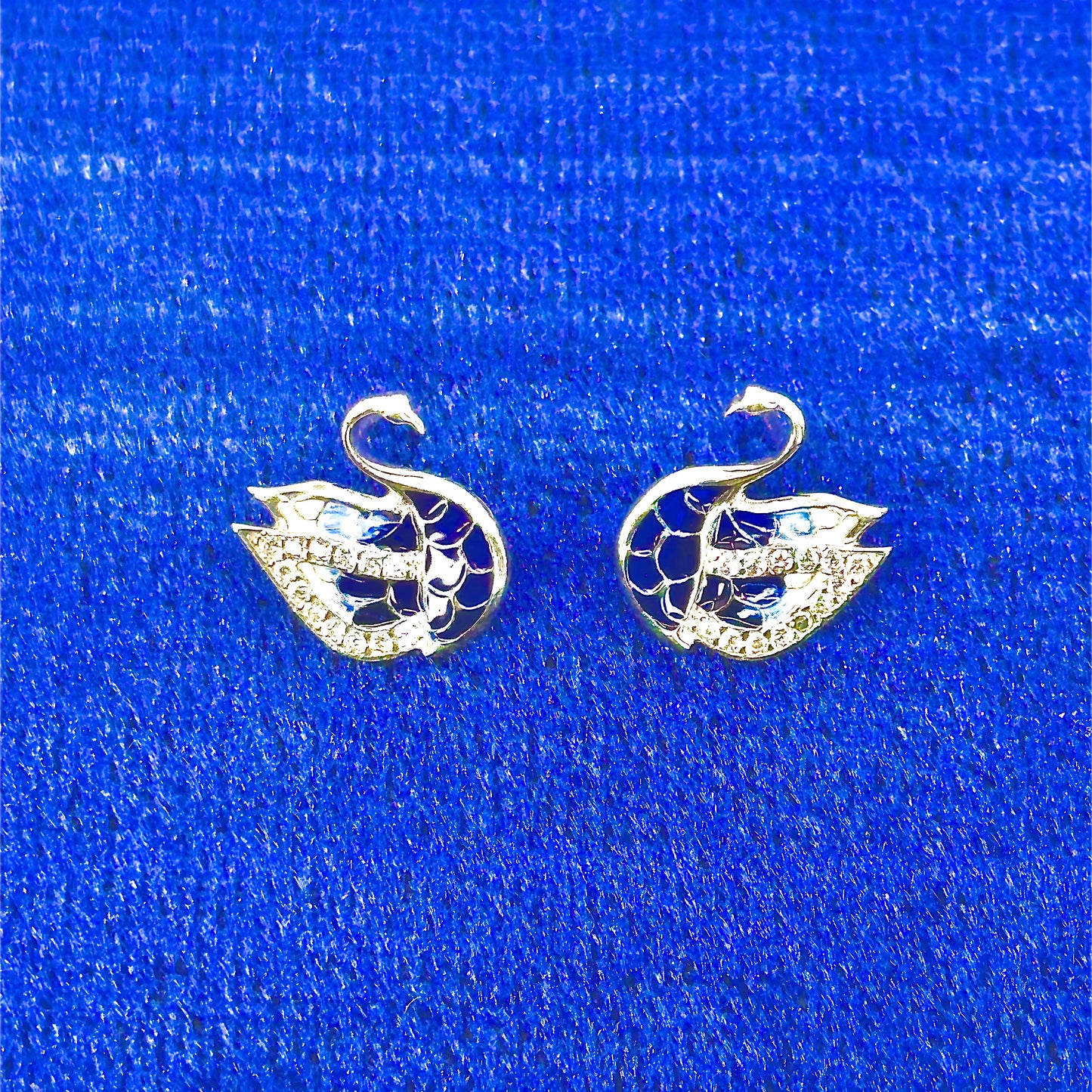 Blue Swan Earrings